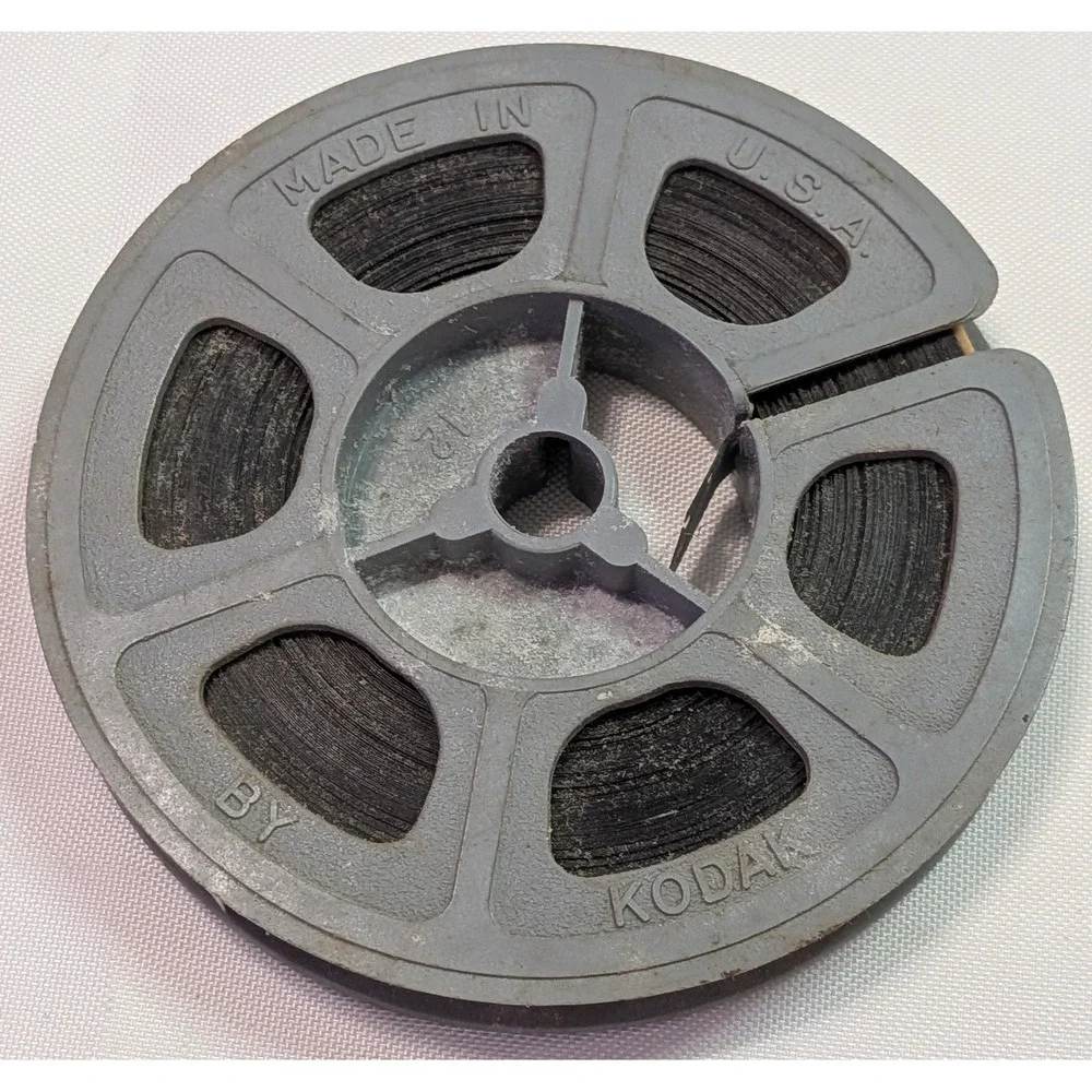 Kodak 8mm Movie Film Reel Vintage Gray Plastic Made in USA Small Collectible
